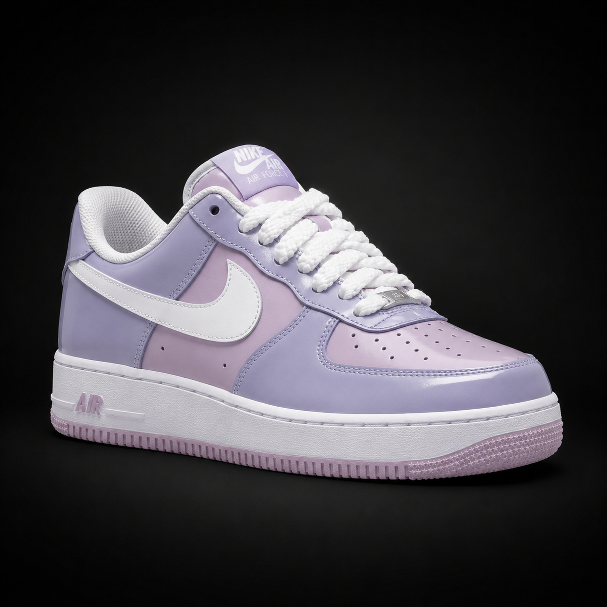 Nike Air Force 1 Low '07 Hydrangeas White/Doll, vista frontal — Crazy!Duck Hype