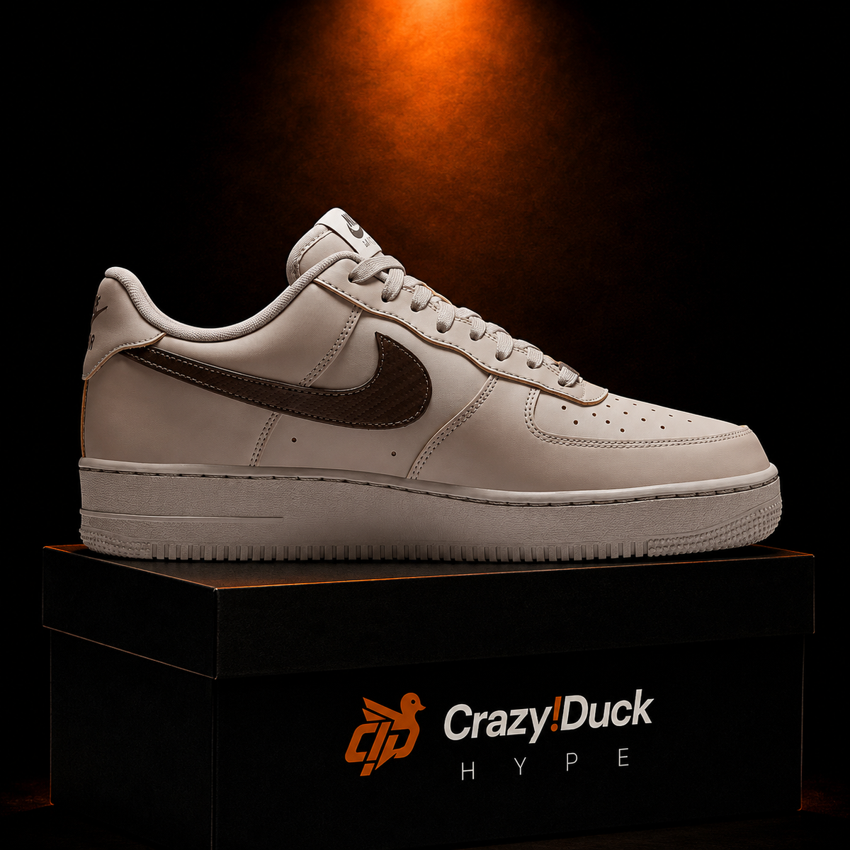 Nike Air Force 1 Low '07 Light Khaki Black con empaque — Crazy!Duck Hype