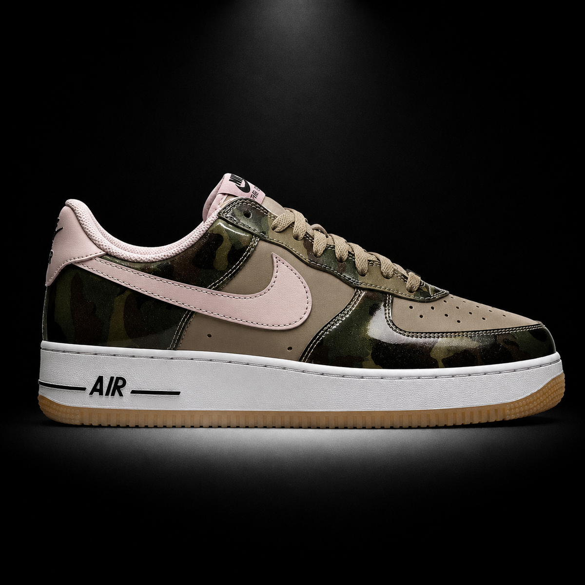 Nike Air Force 1 Low '07 Multi Color Khaki Pink, vista lateral — Crazy!Duck Hype