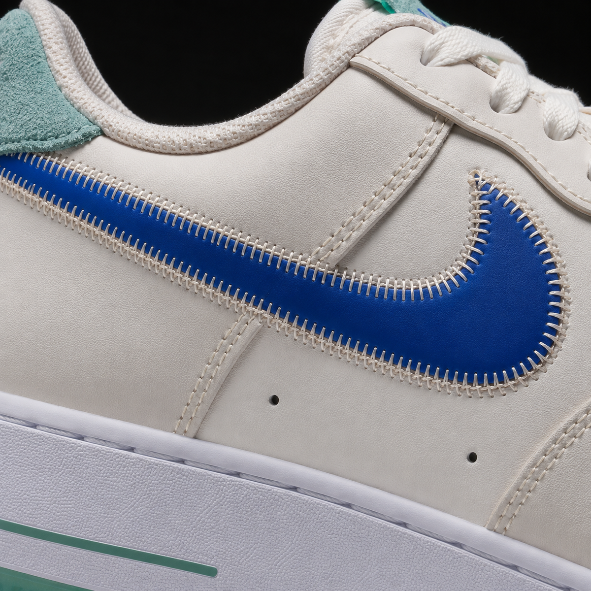 Nike Air Force 1 Low '07 Philadelphia, detalle de logo y material — Crazy!Duck Hype