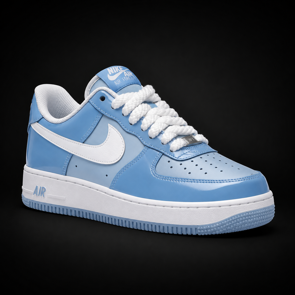 Nike Air Force 1 Low '07 Psychic University Blue, vista frontal — Crazy!Duck Hype