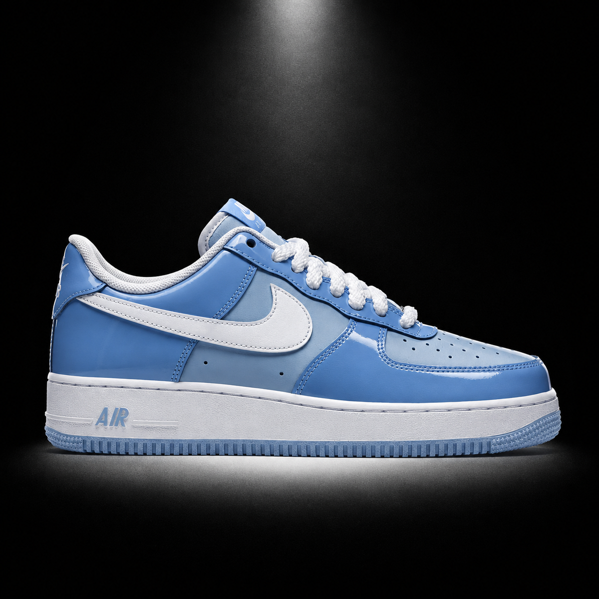 Nike Air Force 1 Low '07 Psychic University Blue, vista lateral — Crazy!Duck Hype