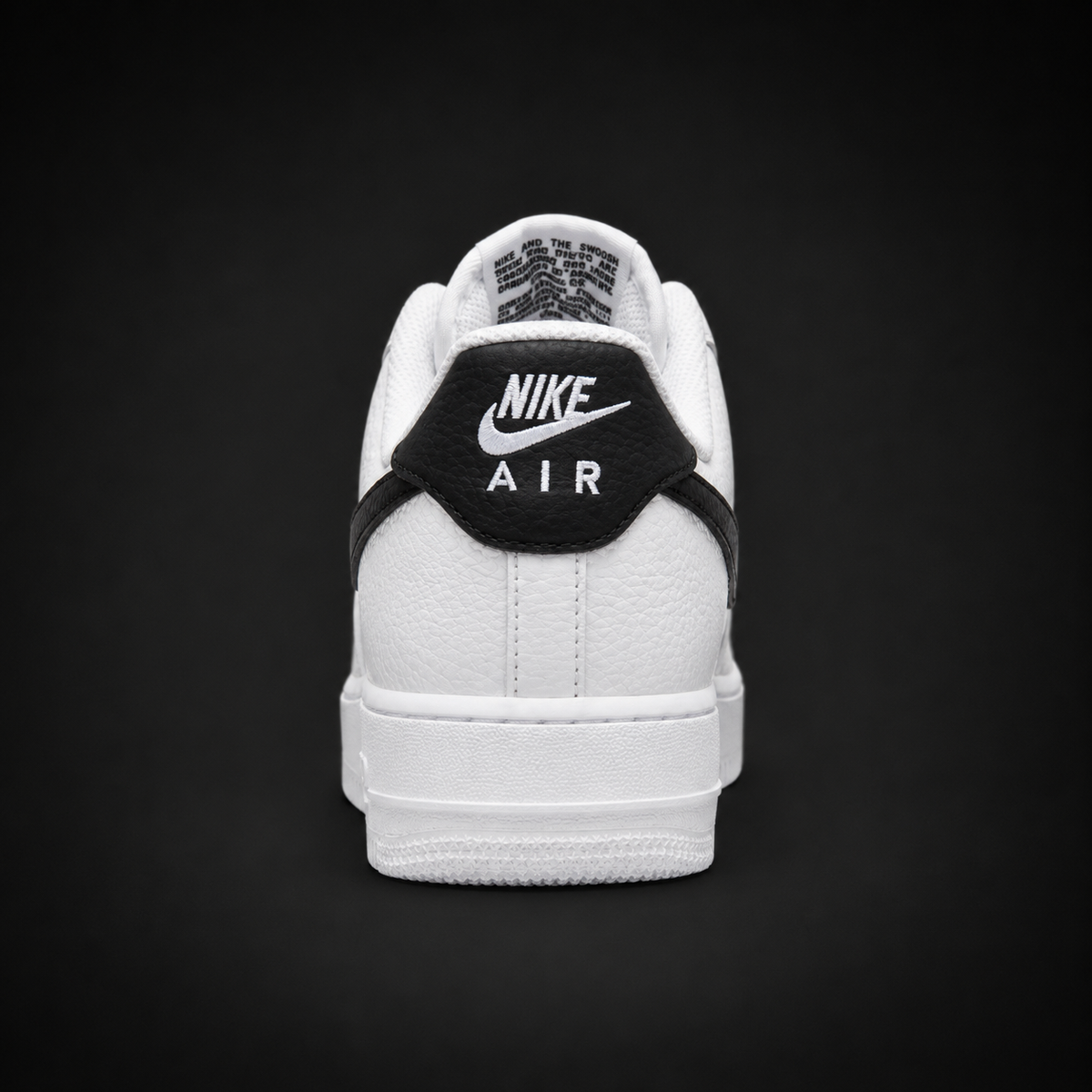 Nike Air Force 1 Low '07 White Black, vista trasera — Crazy!Duck Hype