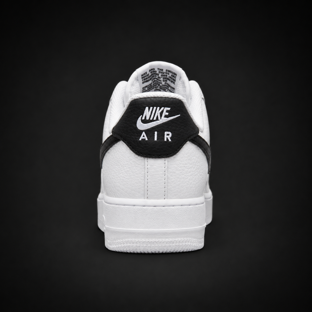 Nike Air Force 1 Low '07 White Black, vista trasera — Crazy!Duck Hype