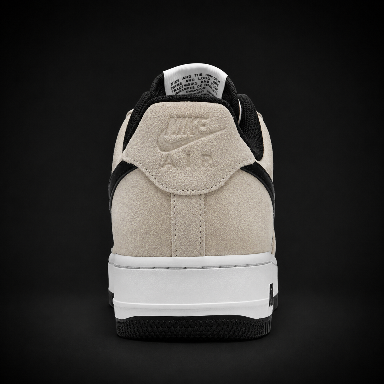 Nike Air Force 1 Low '07 White Black White, vista trasera — Crazy!Duck Hype