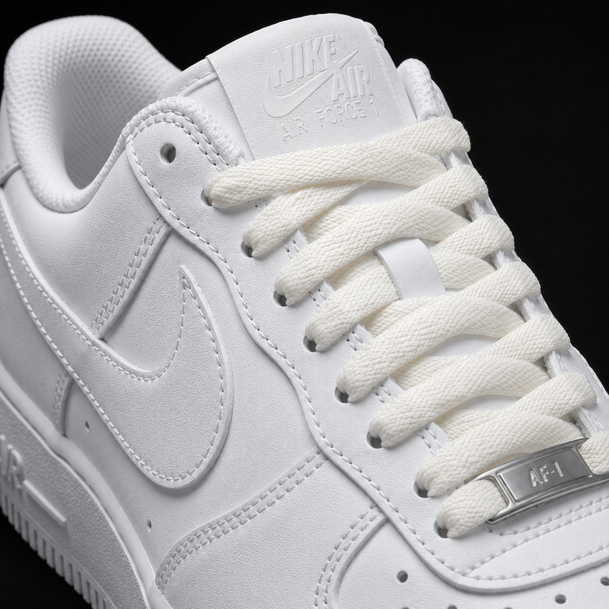Nike Air Force 1 Low '07 White, detalle de agujetas — Crazy!Duck Hype