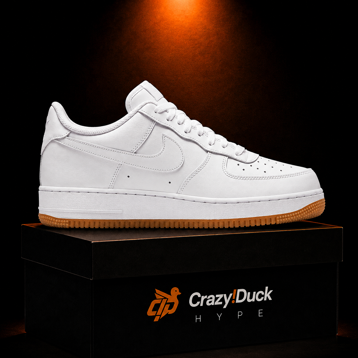 Nike Air Force 1 Low '07 White Gum con empaque — Crazy!Duck Hype
