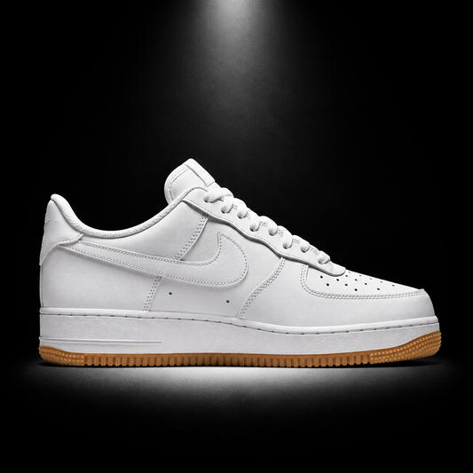 Nike Air Force 1 Low '07 White Gum, vista lateral — Crazy!Duck Hype