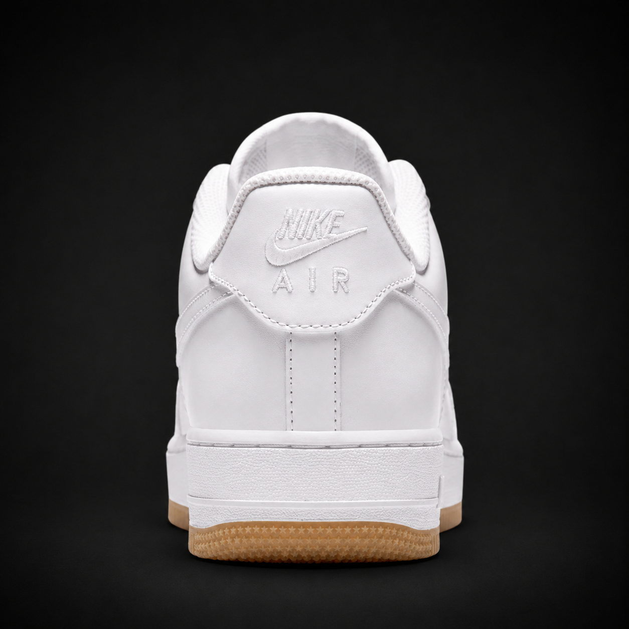 Nike Air Force 1 Low '07 White Gum, vista trasera — Crazy!Duck Hype