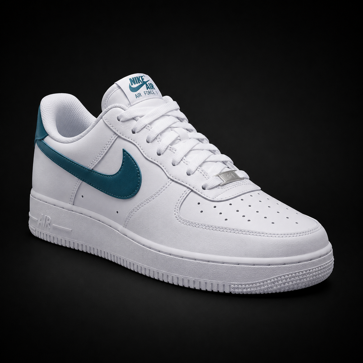 Nike Air Force 1 Low '07 White Smokey Blue, vista frontal — Crazy!Duck Hype