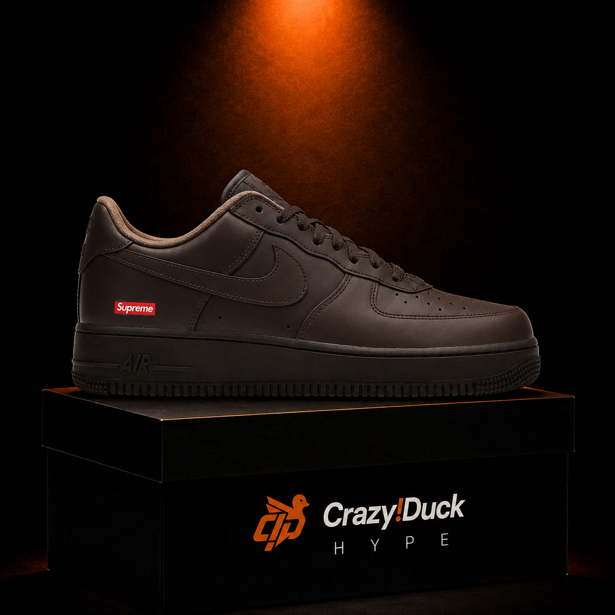 Nike Air Force 1 Low Supreme Baroque Brown con empaque — Crazy!Duck Hype
