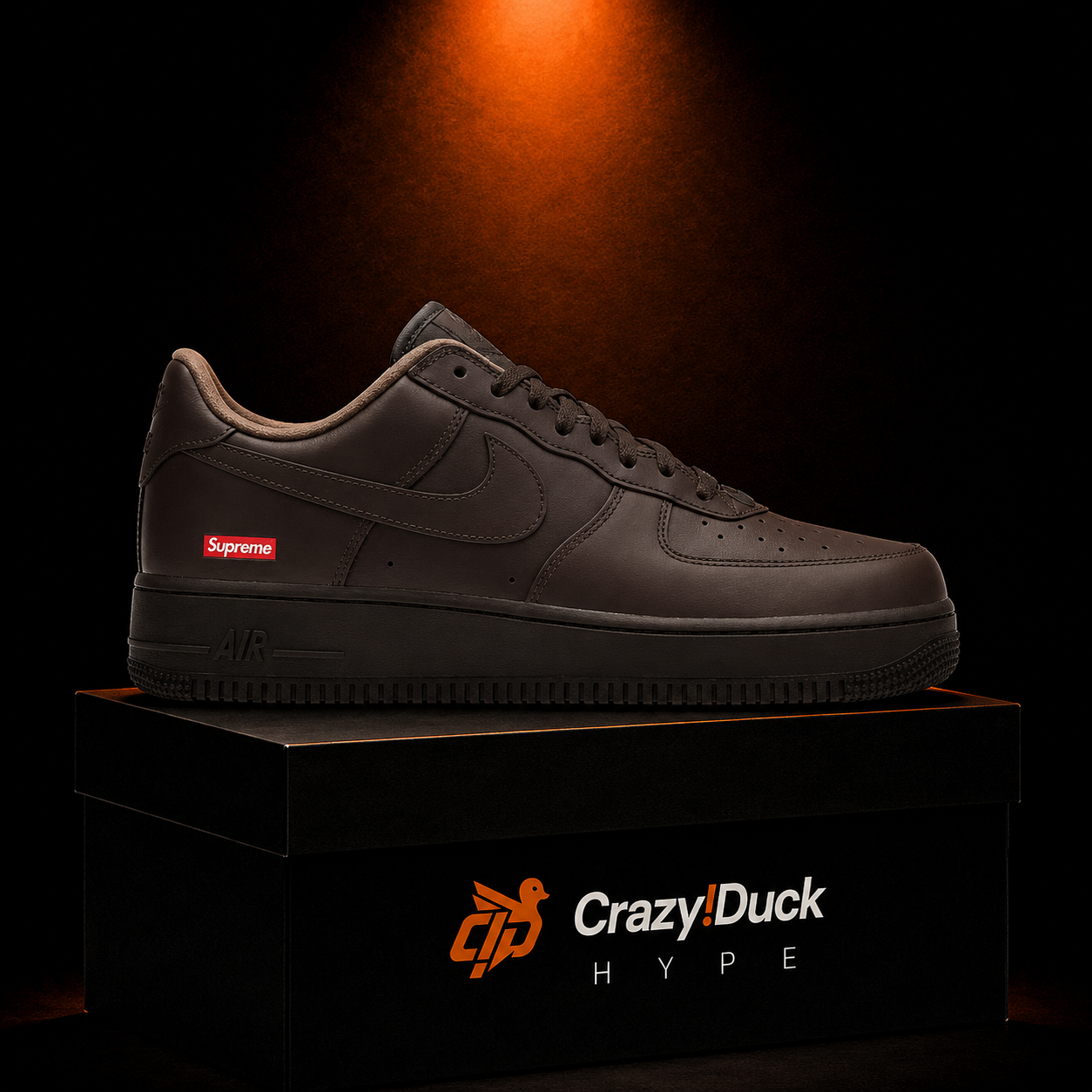 Nike Air Force 1 Low Supreme Baroque Brown con empaque — Crazy!Duck Hype