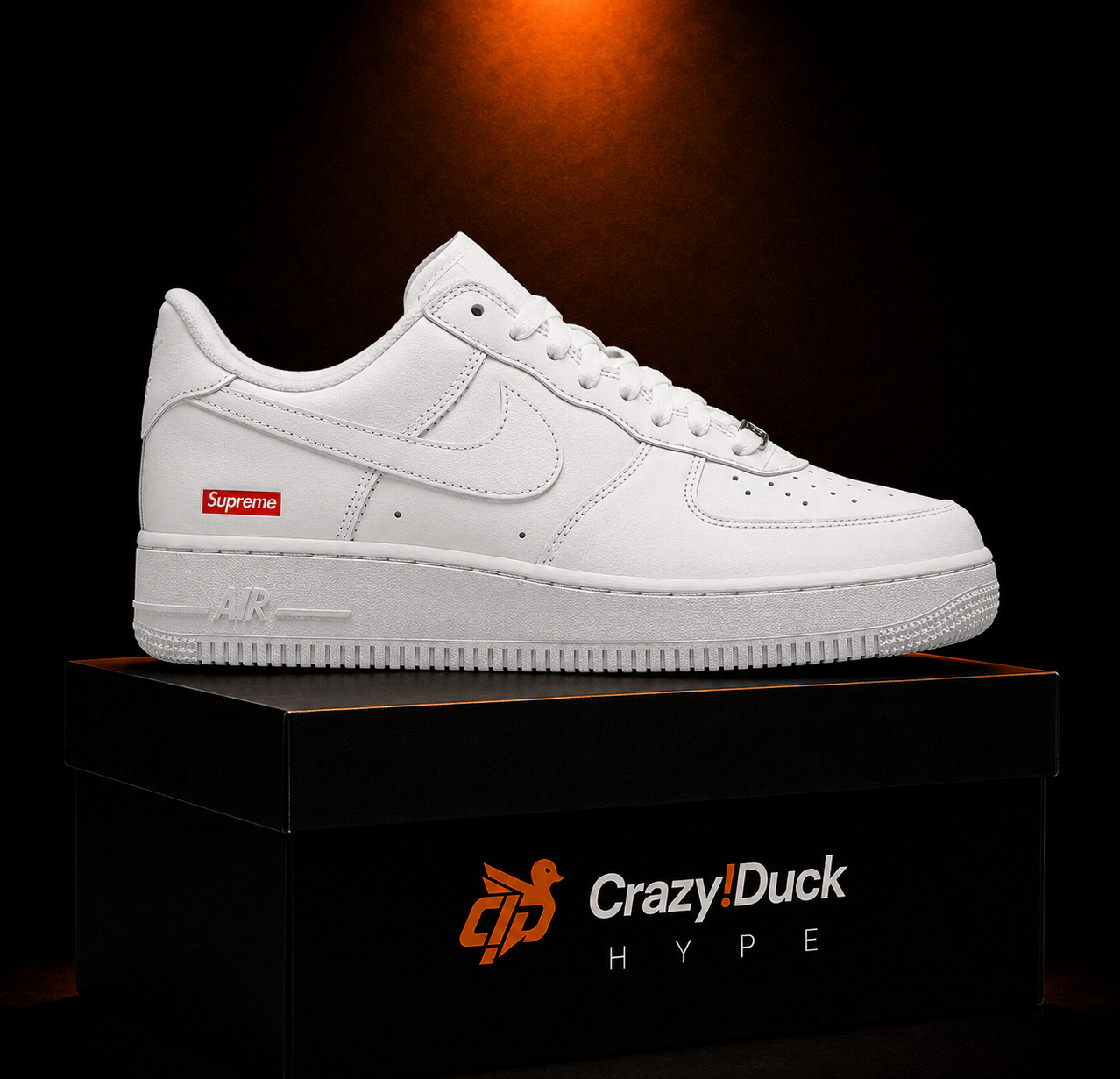 Nike Air Force 1 Low Supreme White White con empaque — Crazy!Duck Hype