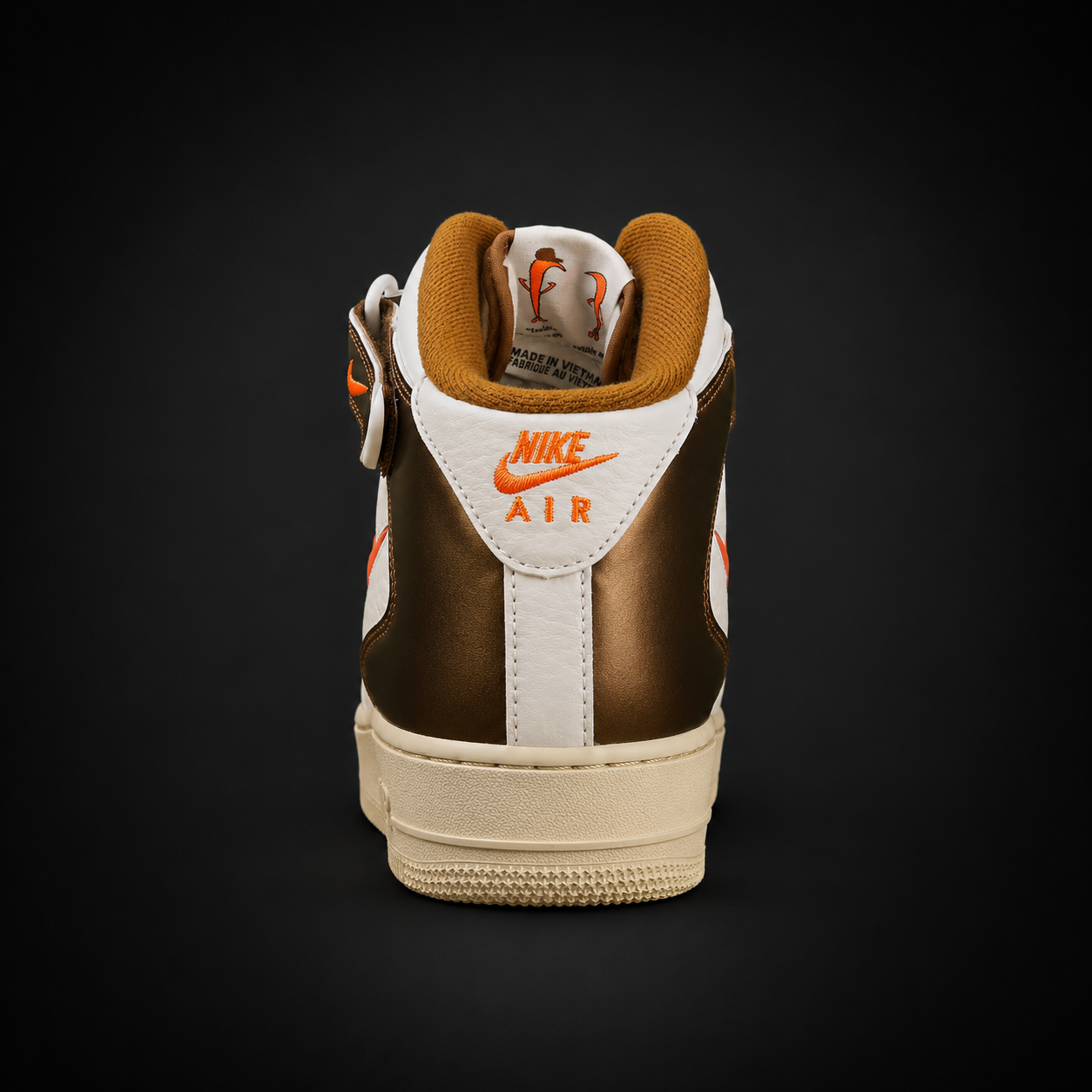 Nike Air Force 1 Mid '07 Ale Brown, vista trasera — Crazy!Duck Hype