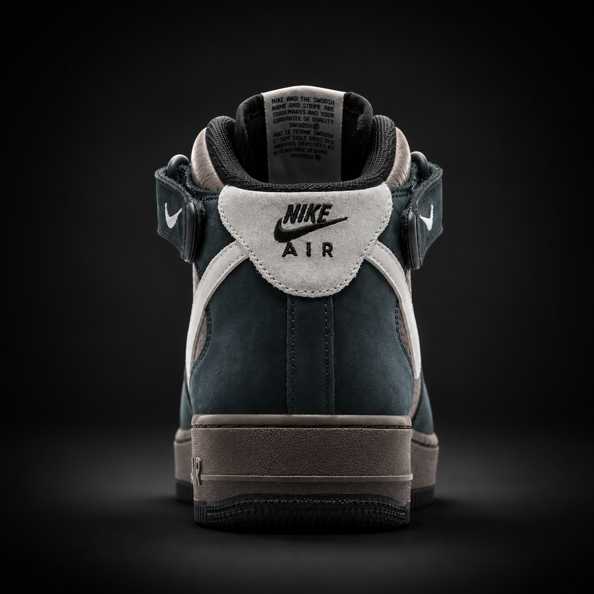 Nike Air Force 1 Mid '07 Berlin Cave Stone, vista trasera — Crazy!Duck Hype