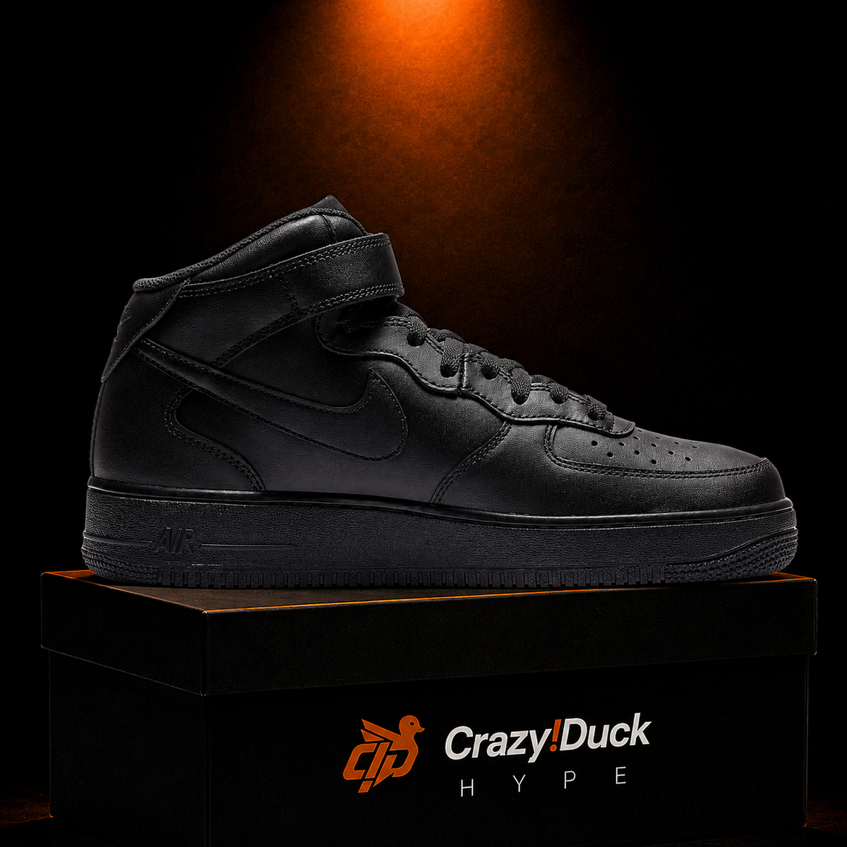 Nike Air Force 1 Mid '07 Black con empaque — Crazy!Duck Hype