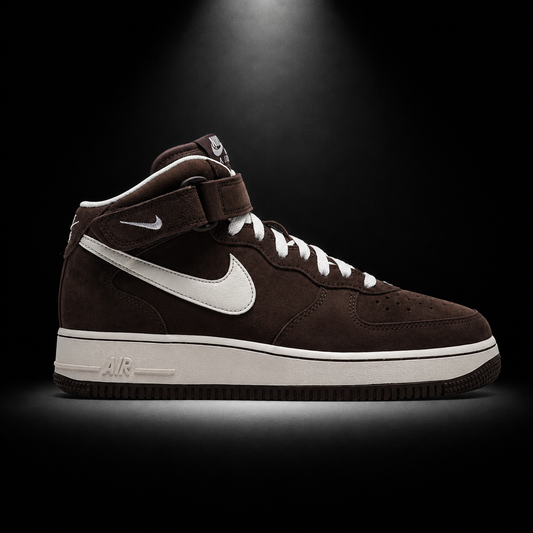 Nike Air Force 1 Mid '07 Chocolate Cream, vista lateral — Crazy!Duck Hype