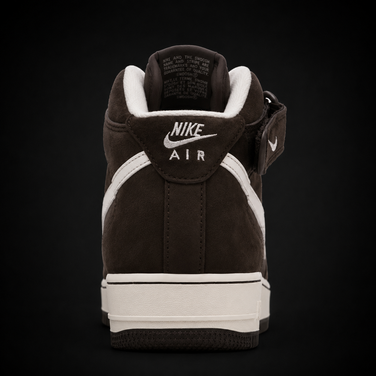 Nike Air Force 1 Mid '07 Chocolate Cream, vista trasera — Crazy!Duck Hype