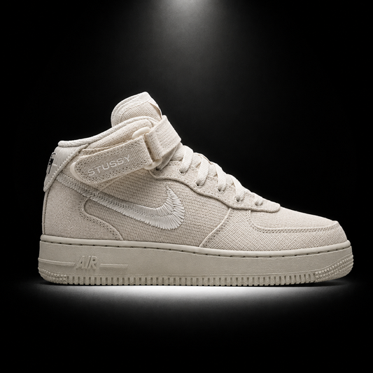 Nike Air Force 1 Mid '07 Fossil Sail, vista lateral — Crazy!Duck Hype