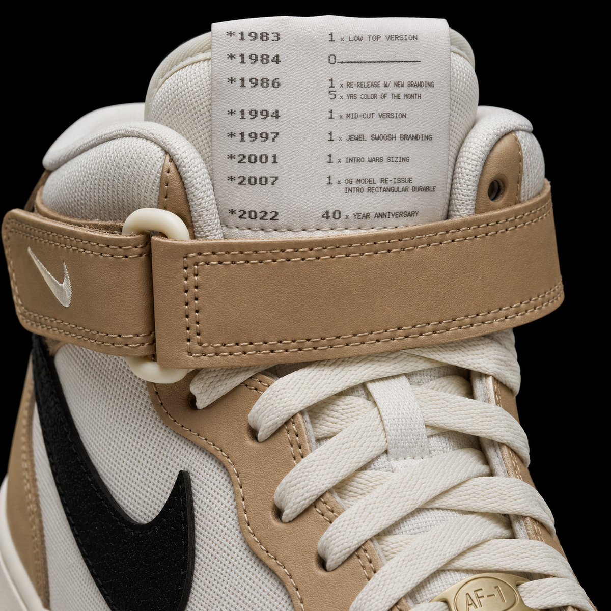 Nike Air Force 1 Mid '07 Izakaya, detalle de agujetas — Crazy!Duck Hype