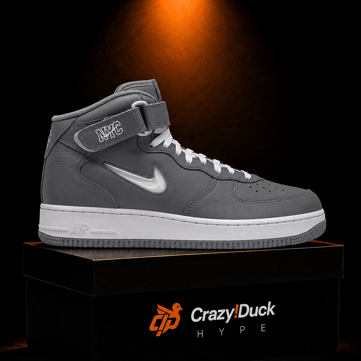 Nike Air Force 1 Mid '07 NYC Cool Grey con empaque — Crazy!Duck Hype