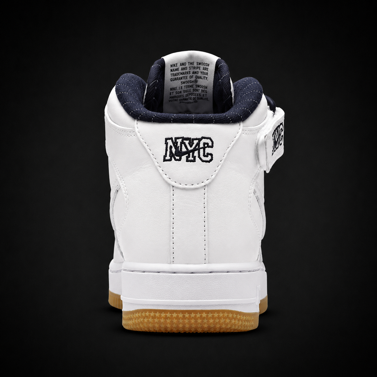 Nike Air Force 1 Mid '07 NYC Mid '07night Navy, vista trasera — Crazy!Duck Hype