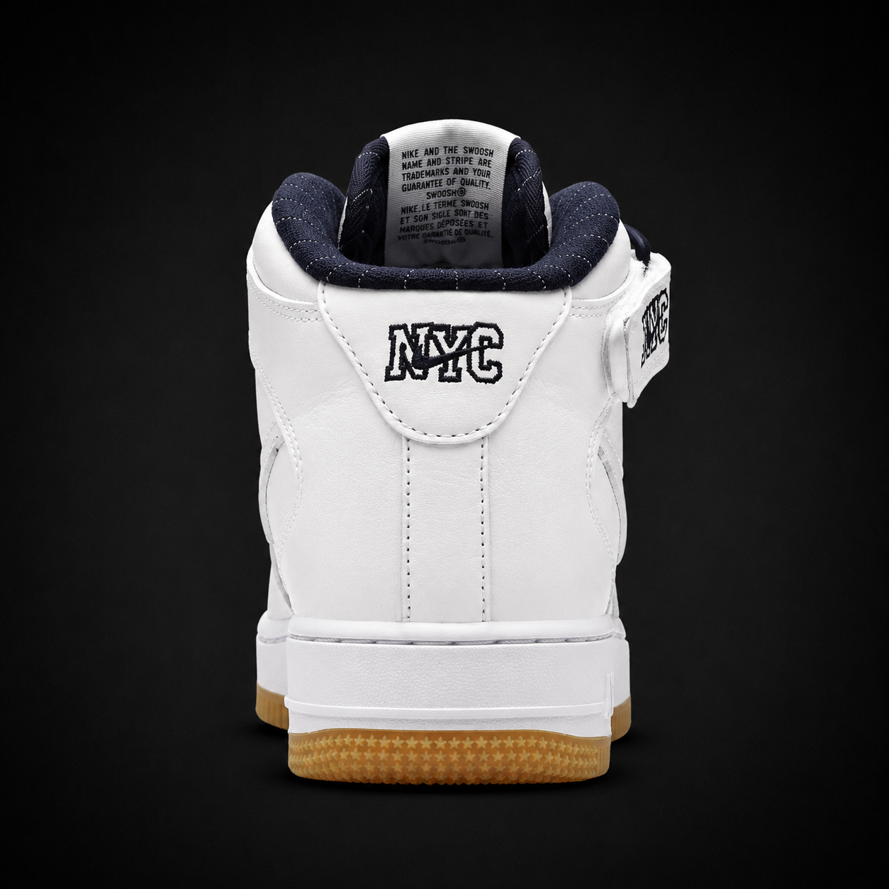 Nike Air Force 1 Mid '07 NYC Mid '07night Navy, vista trasera — Crazy!Duck Hype