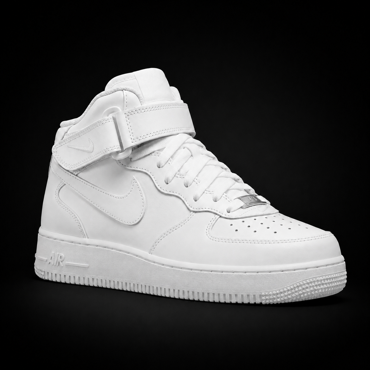 Nike Air Force 1 Mid '07 White, vista frontal — Crazy!Duck Hype