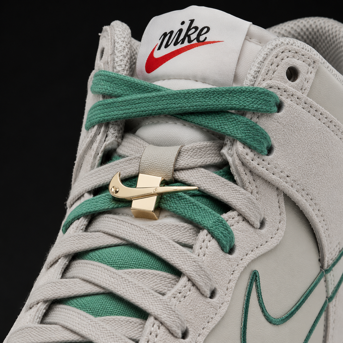 Nike Dunk High First Use Sail, detalle de agujetas — Crazy!Duck Hype