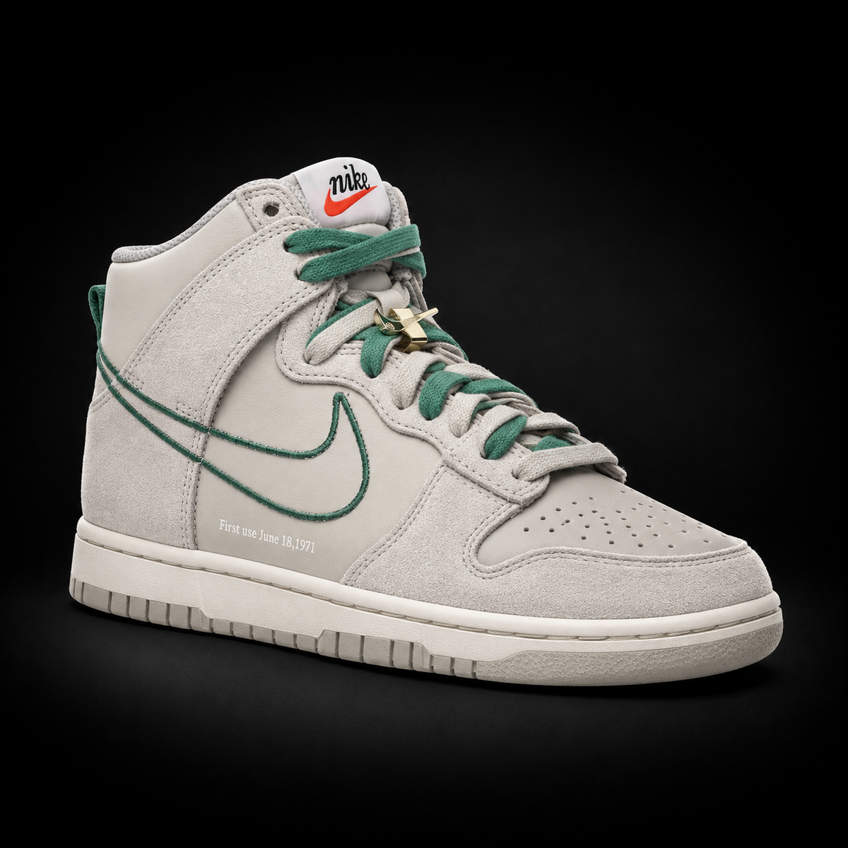 Nike Dunk High First Use Sail, vista frontal — Crazy!Duck Hype