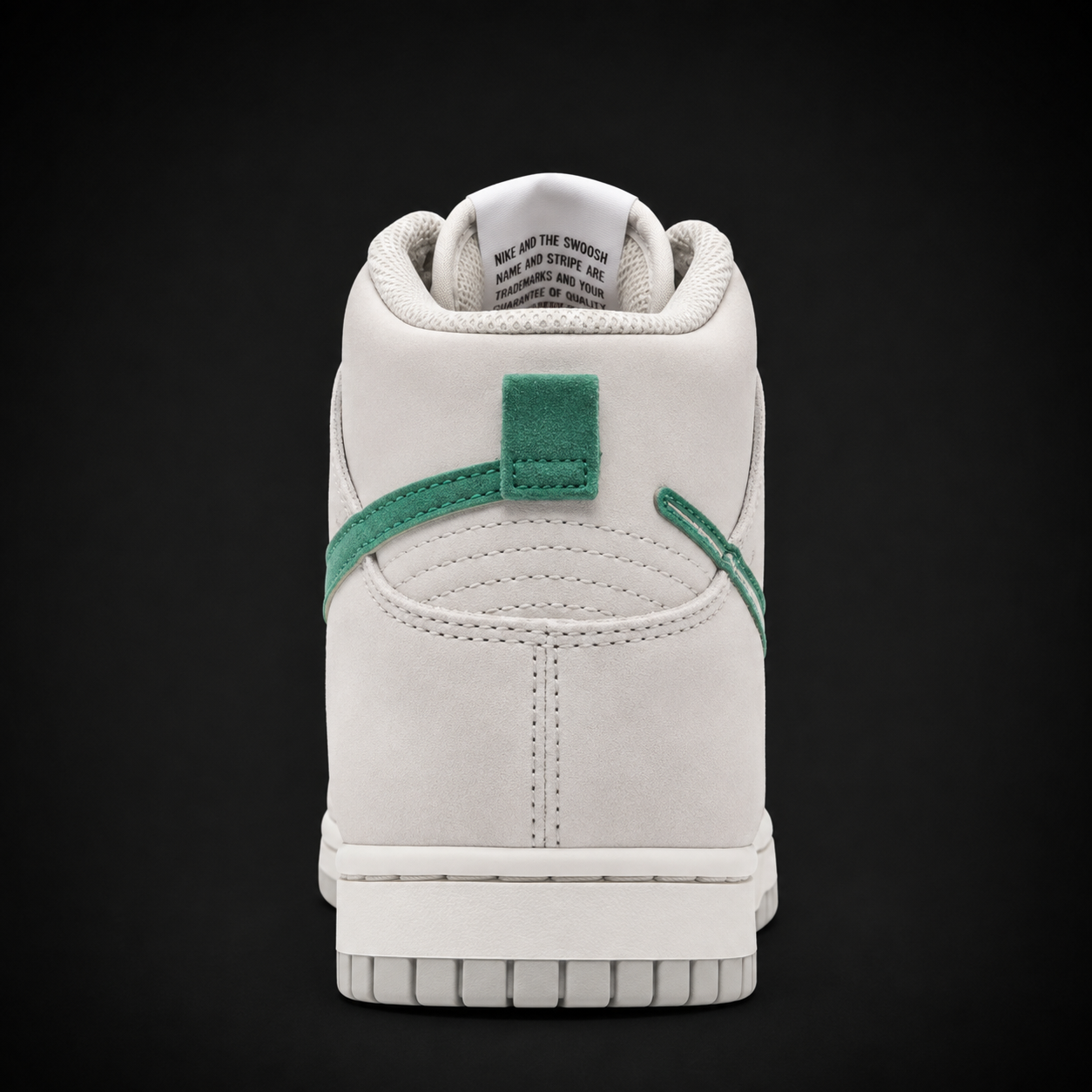 Nike Dunk High First Use Sail, vista trasera — Crazy!Duck Hype