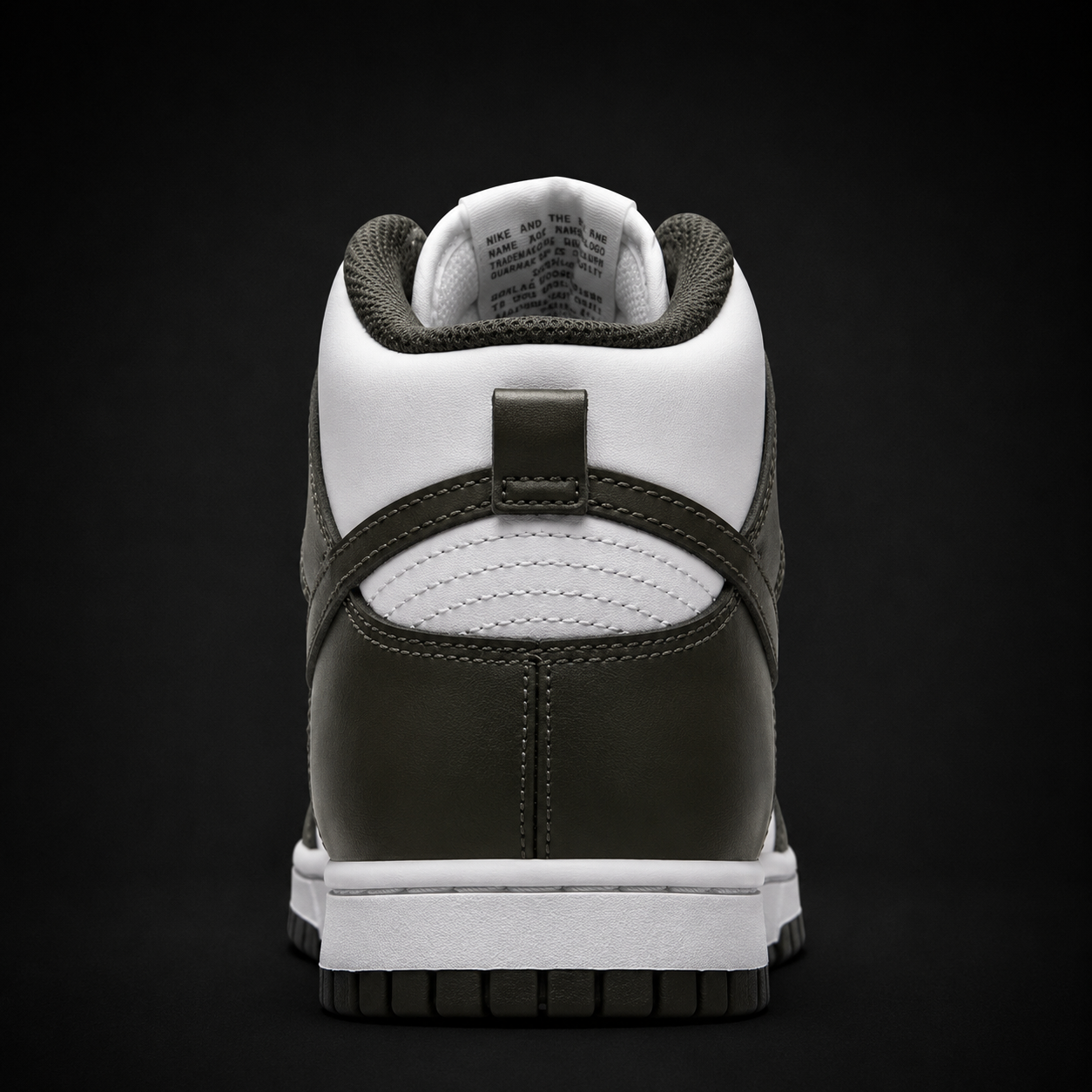 Nike Dunk High Khaki, vista trasera — Crazy!Duck Hype