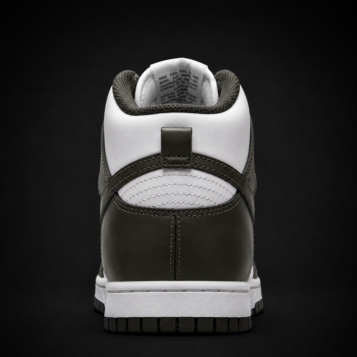 Nike Dunk High Khaki, vista trasera — Crazy!Duck Hype