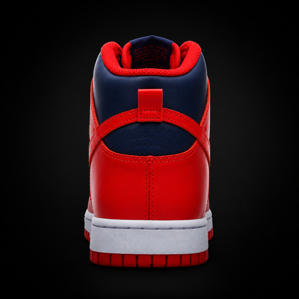 Nike Dunk High Knicks, vista trasera — Crazy!Duck Hype