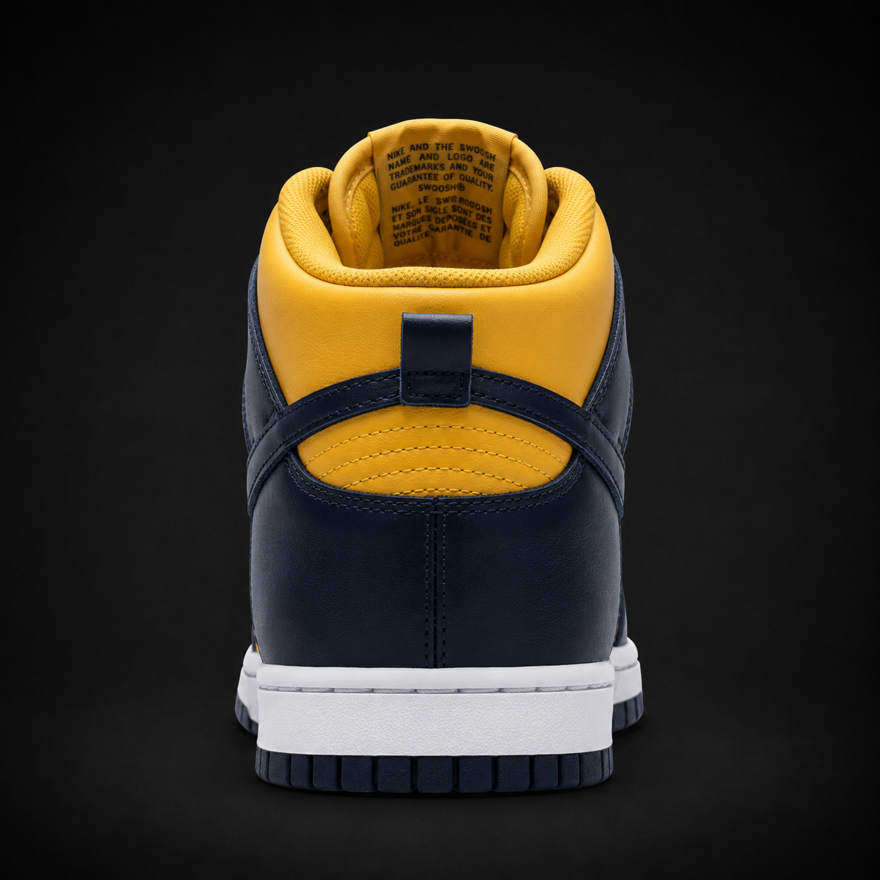 Nike Dunk High Michigan, vista trasera — Crazy!Duck Hype