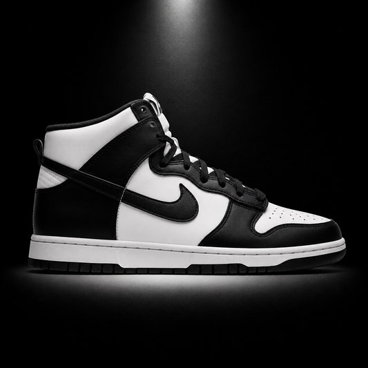 Nike Dunk High Panda, vista lateral — Crazy!Duck Hype