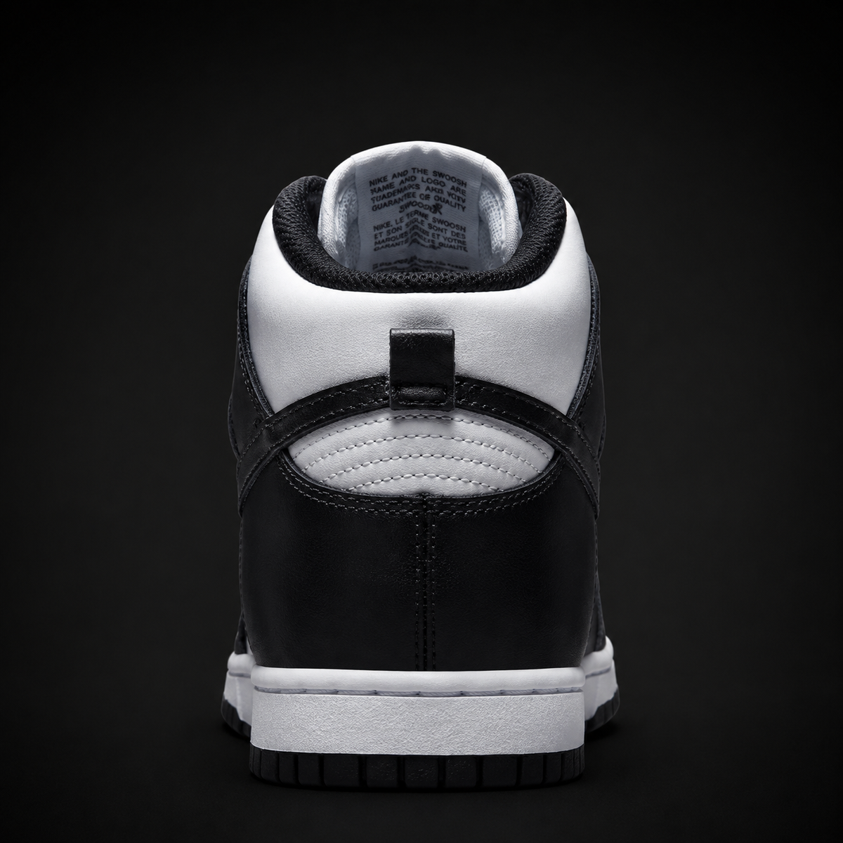 Nike Dunk High Panda, vista trasera — Crazy!Duck Hype
