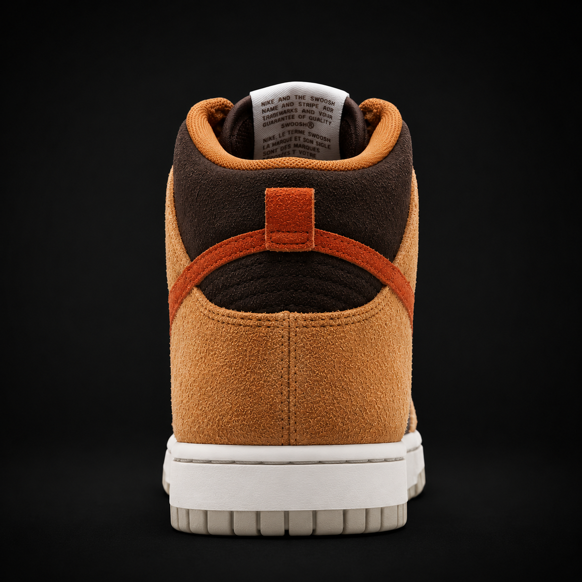 Nike Dunk High Premium Dark Russet, vista trasera — Crazy!Duck Hype