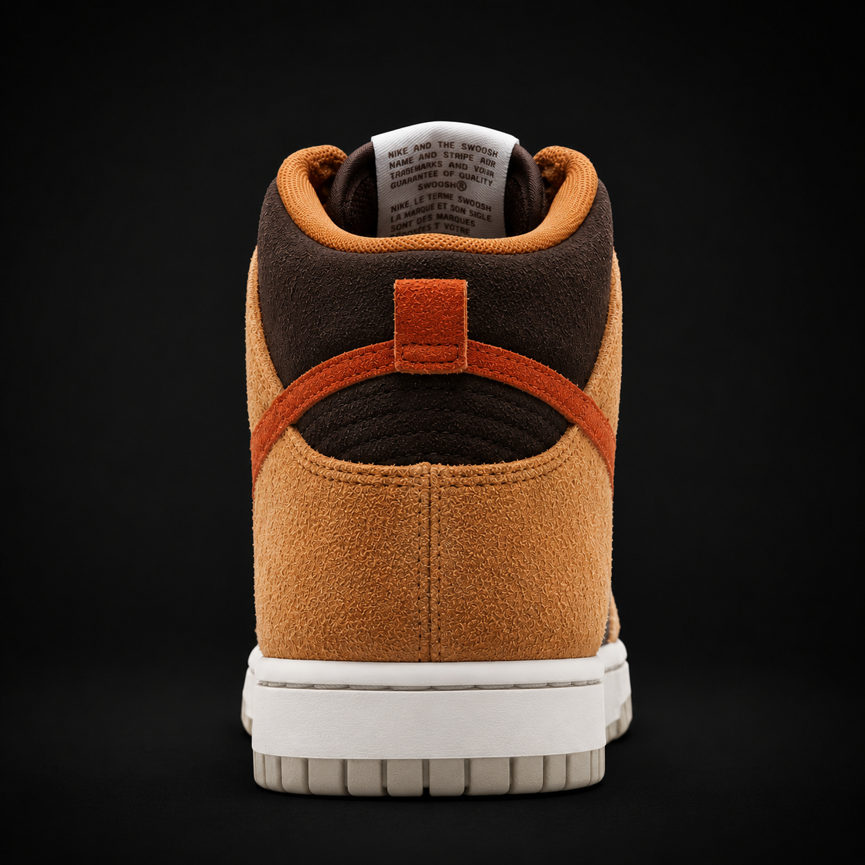 Nike Dunk High Premium Dark Russet, vista trasera — Crazy!Duck Hype