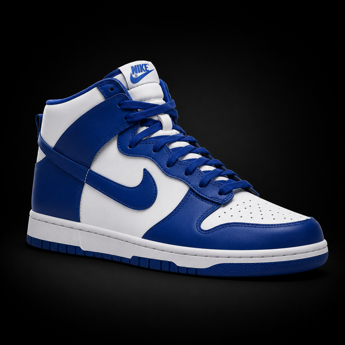 Nike Dunk High Royal Blue, vista frontal — Crazy!Duck Hype
