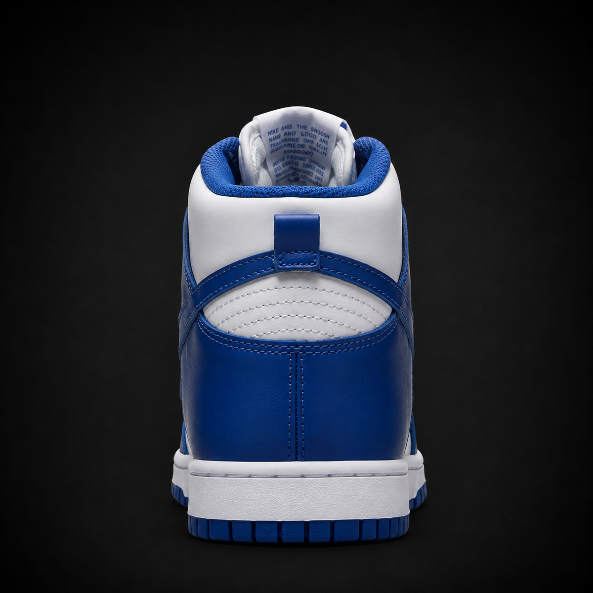 Nike Dunk High Royal Blue, vista trasera — Crazy!Duck Hype