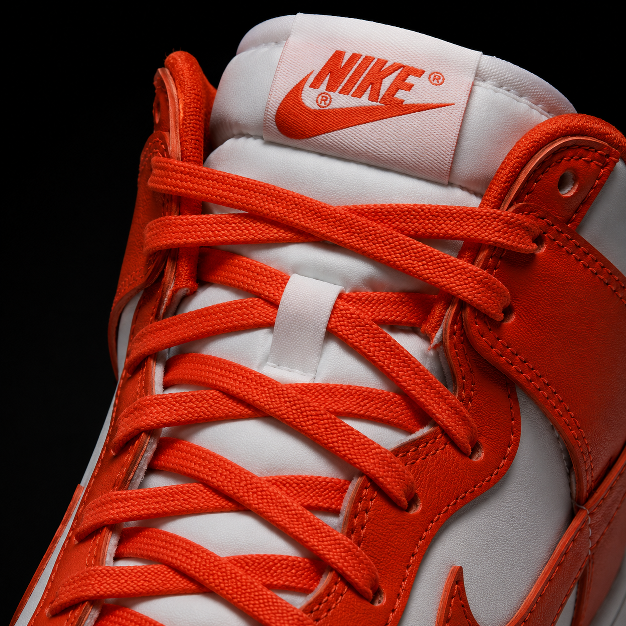 Nike Dunk High Syracuse, detalle de agujetas — Crazy!Duck Hype
