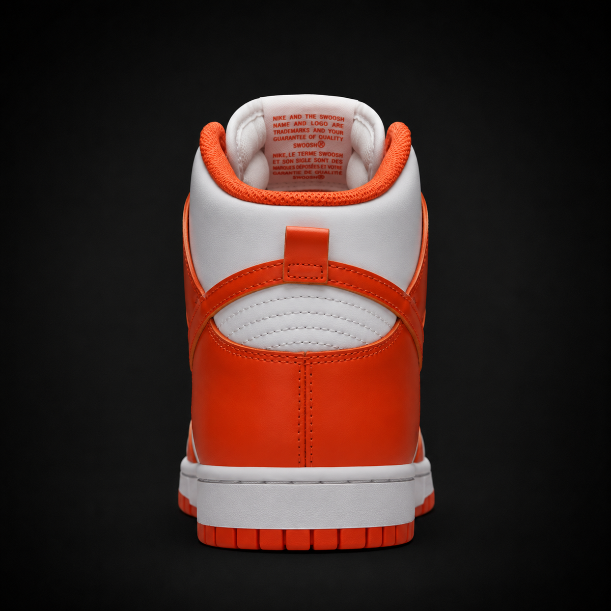 Nike Dunk High Syracuse, vista trasera — Crazy!Duck Hype