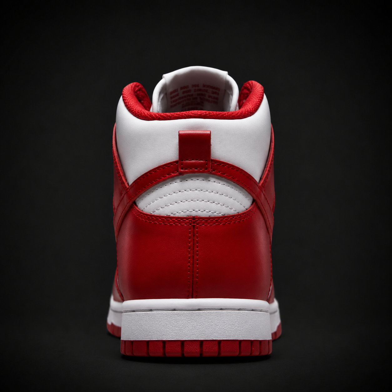 Nike Dunk High University Red, vista trasera — Crazy!Duck Hype