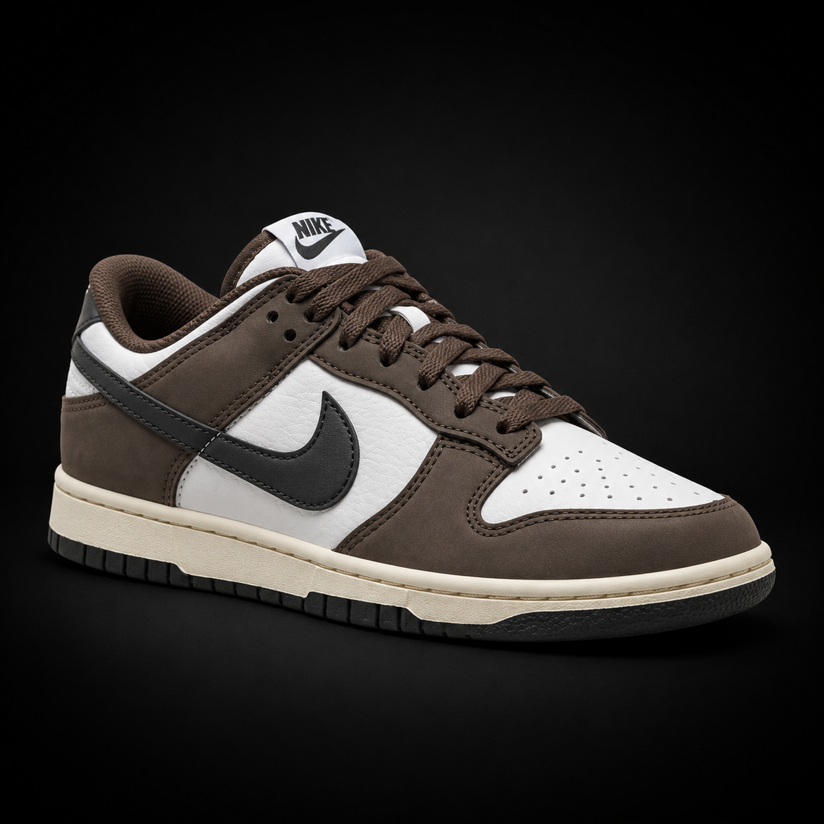 Nike Dunk Low Baroque Brown, vista frontal — Crazy!Duck Hype