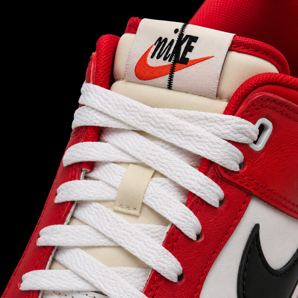 Nike Dunk Low Chicago Split, detalle de agujetas — Crazy!Duck Hype