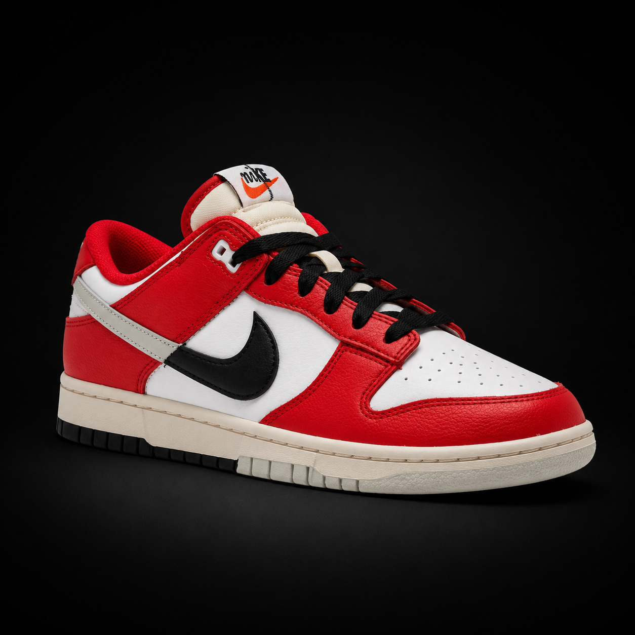 Nike Dunk Low Chicago Split, vista frontal — Crazy!Duck Hype
