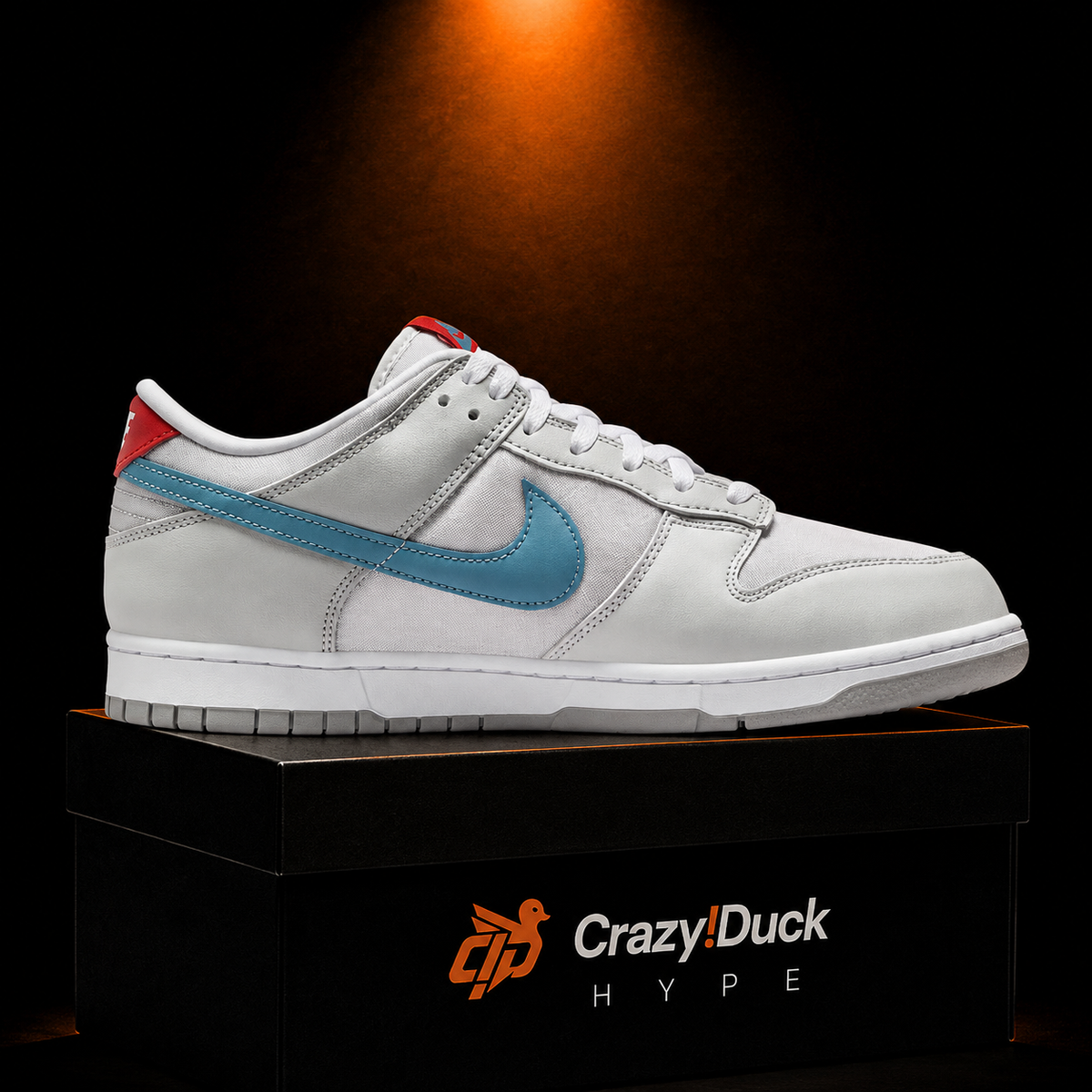 Nike Dunk Low Metallic Silver Aegean Storm con empaque — Crazy!Duck Hype
