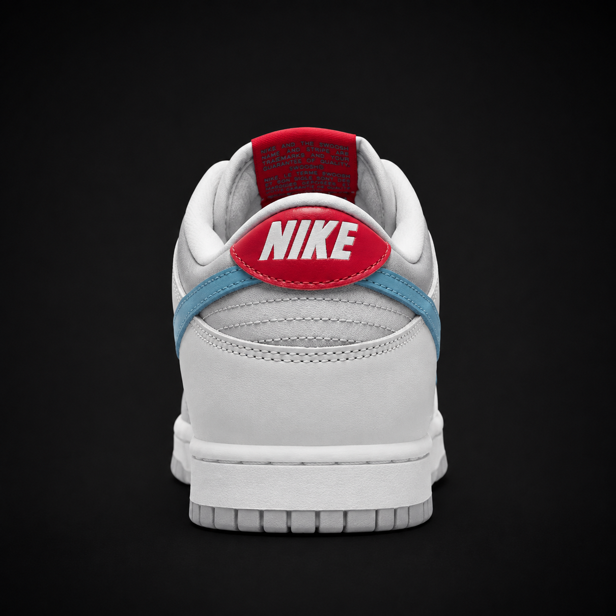 Nike Dunk Low Metallic Silver Aegean Storm, vista trasera — Crazy!Duck Hype