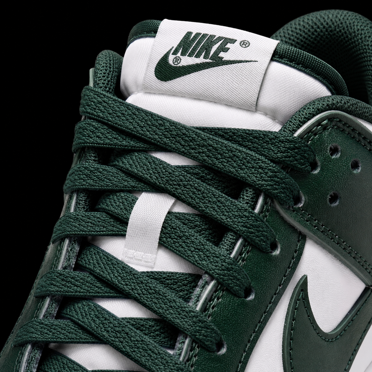 Nike Dunk Low Michigan State, detalle de agujetas — Crazy!Duck Hype